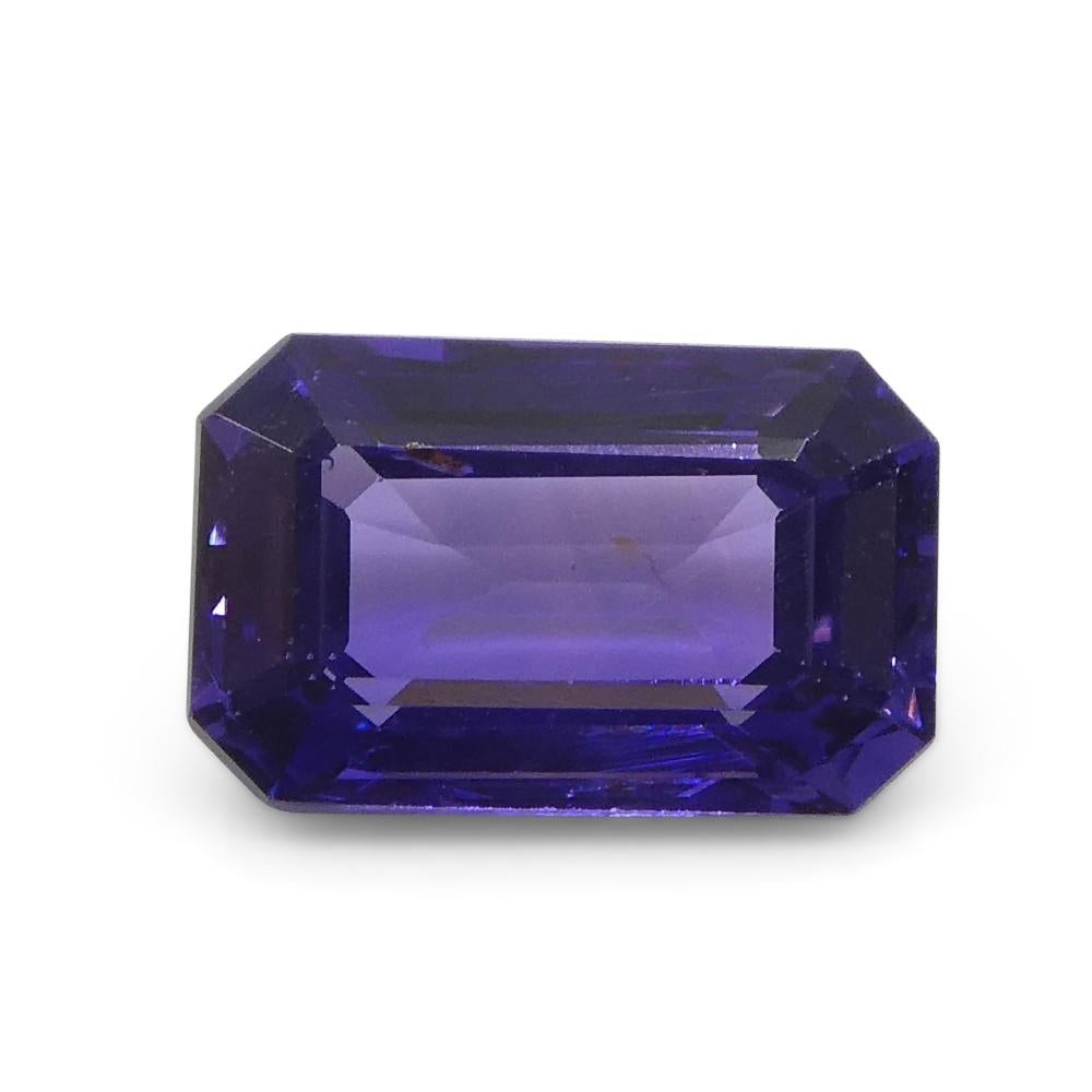 0.94ct Emerald Cut Purple Sapphire from East Africa, Unheated For Sale 3