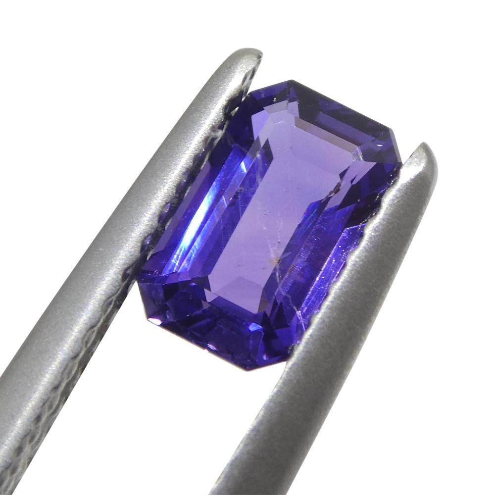 0.94ct Emerald Cut Purple Sapphire from East Africa, Unheated For Sale 4