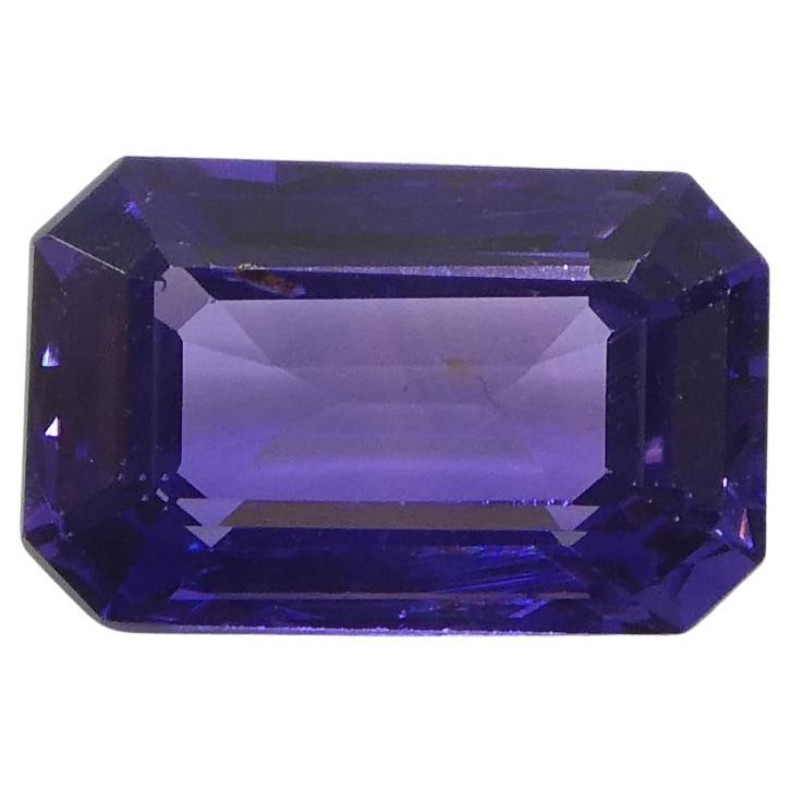0.94ct Emerald Cut Purple Sapphire from East Africa, Unheated For Sale