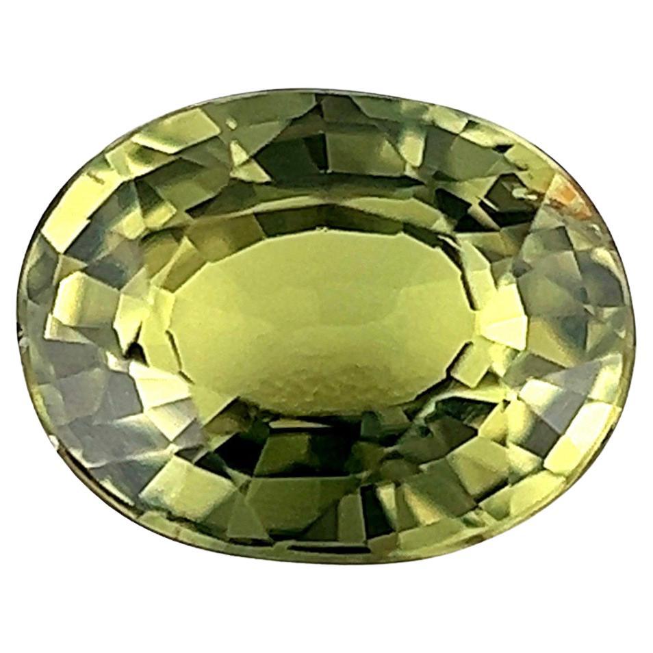0.94ct Green Yellow Australian Sapphire Untreated Oval Cut No Heat For Sale