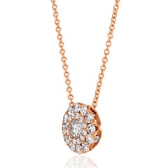 0.94ct Round Brilliant Cut Diamond Double Halo Pendant