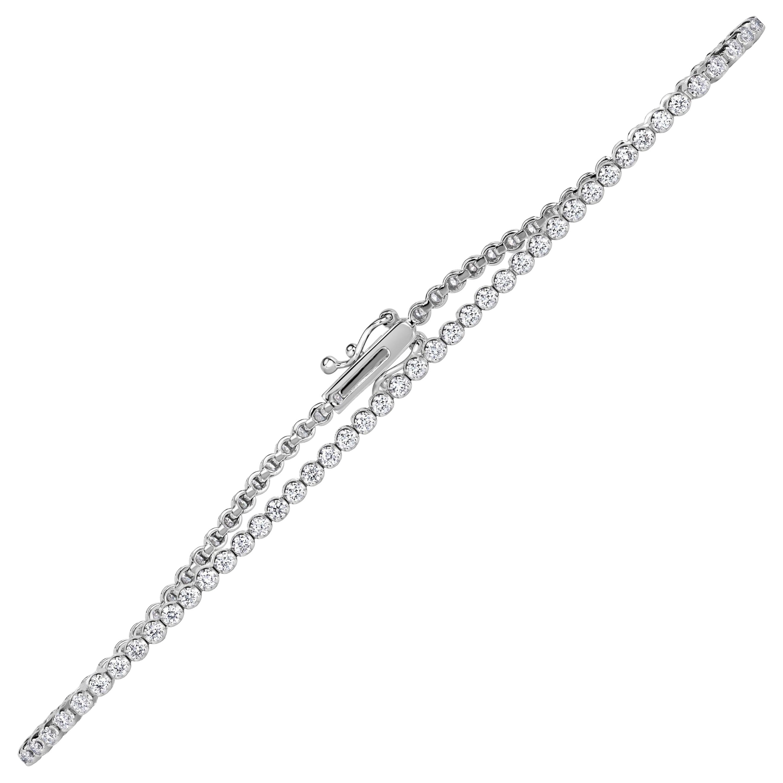 0.94ct Round Brilliant Cut Diamond Tennis Bracelet