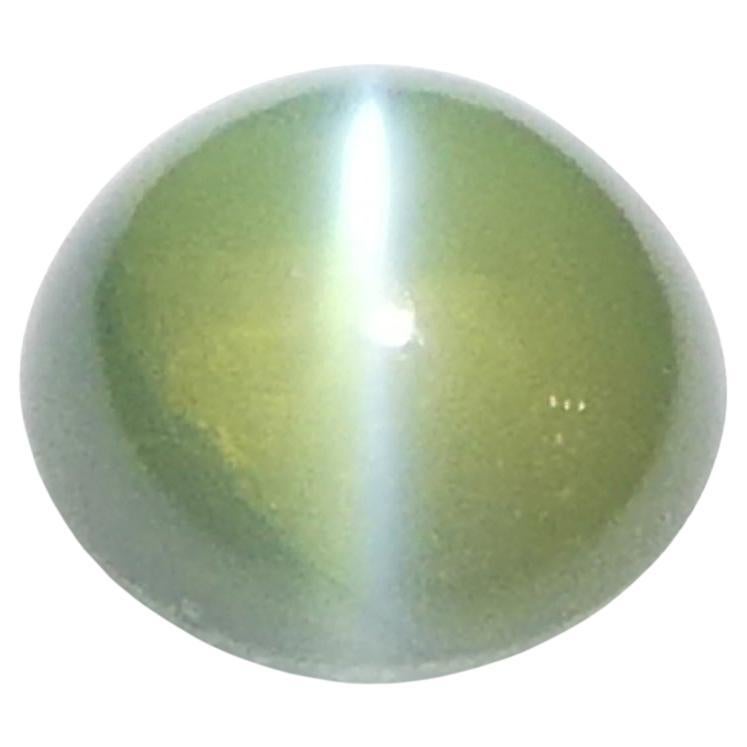 Description:

Gem Type: Cat's Eye Alexandrite 
Number of Stones: 1
Weight: 0.94 cts
Measurements: 5.26 x 5.26 x 3.56 mm
Shape: Round Cabochon
Cutting Style Crown: 
Cutting Style Pavilion:  
Transparency: Translucent
Clarity: N/A
Colour: Yellowish