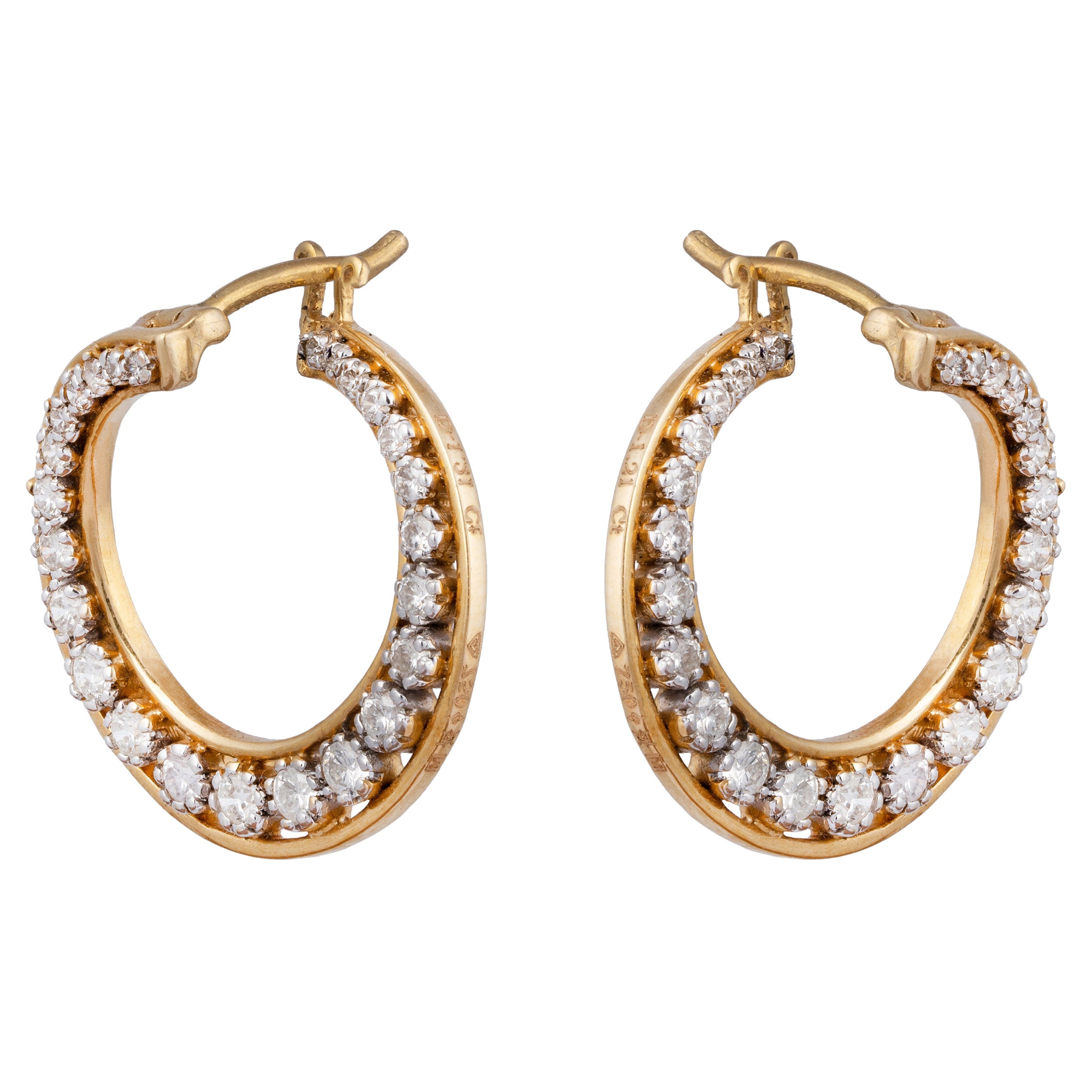 0,94cts Pendiente de oro con diamantes en venta