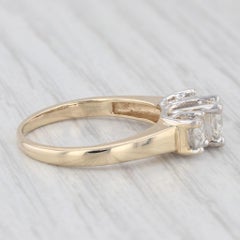 0.94ctw 3-Stone Round Diamond Engagement Ring 14K Yellow Gold Size 6