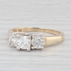 0.94ctw 3-Stone Round Diamond Engagement Ring 14K Yellow Gold Size 6