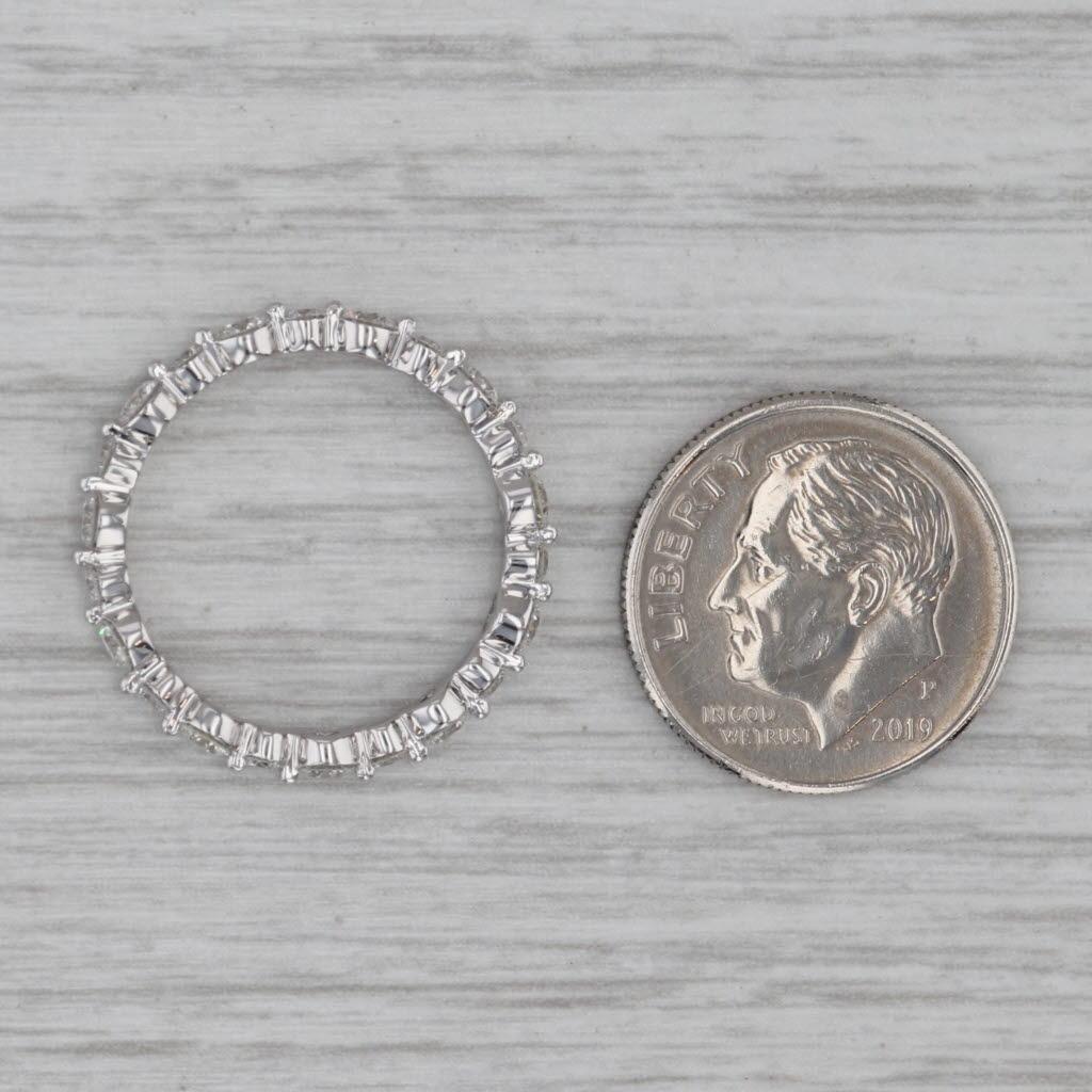 Anello di eternità con diamante da 0,94ctw in oro bianco 14k Misura 6,25 Impilabile in vendita 2