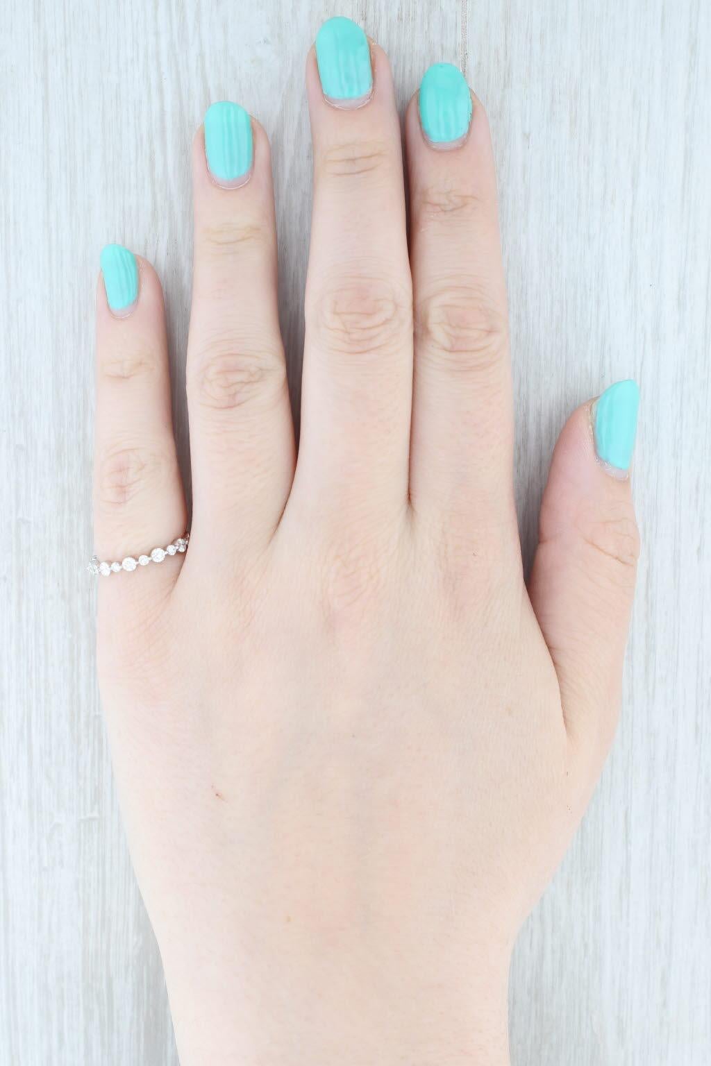 Anello di eternità con diamante da 0,94ctw in oro bianco 14k Misura 6,25 Impilabile in vendita 3