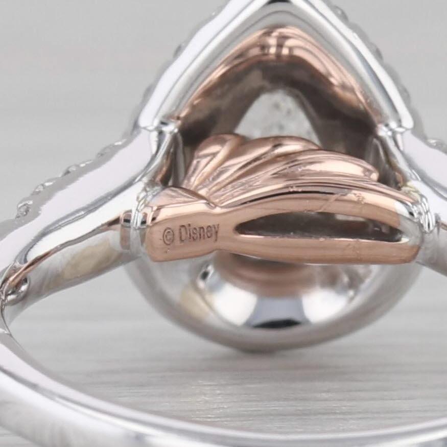 0,94ctw Birne Diamant Halo Verlobungsring 14k Weißgold Disney Ariel Größe 5,5 im Angebot 5