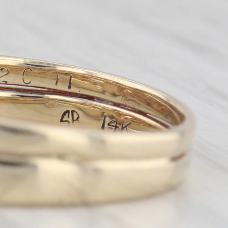 0.94ctw Round Diamond Engagement Ring Wedding Band Bridal Set 14k Gold Soldered In Good Condition In McLeansville, NC