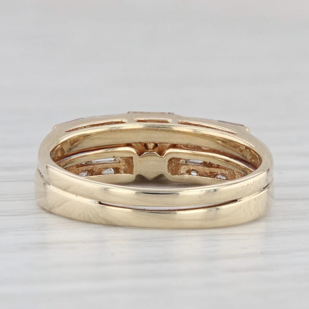 0.94ctw Round Diamond Engagement Ring Wedding Band Bridal Set 14k Gold Soldered 2