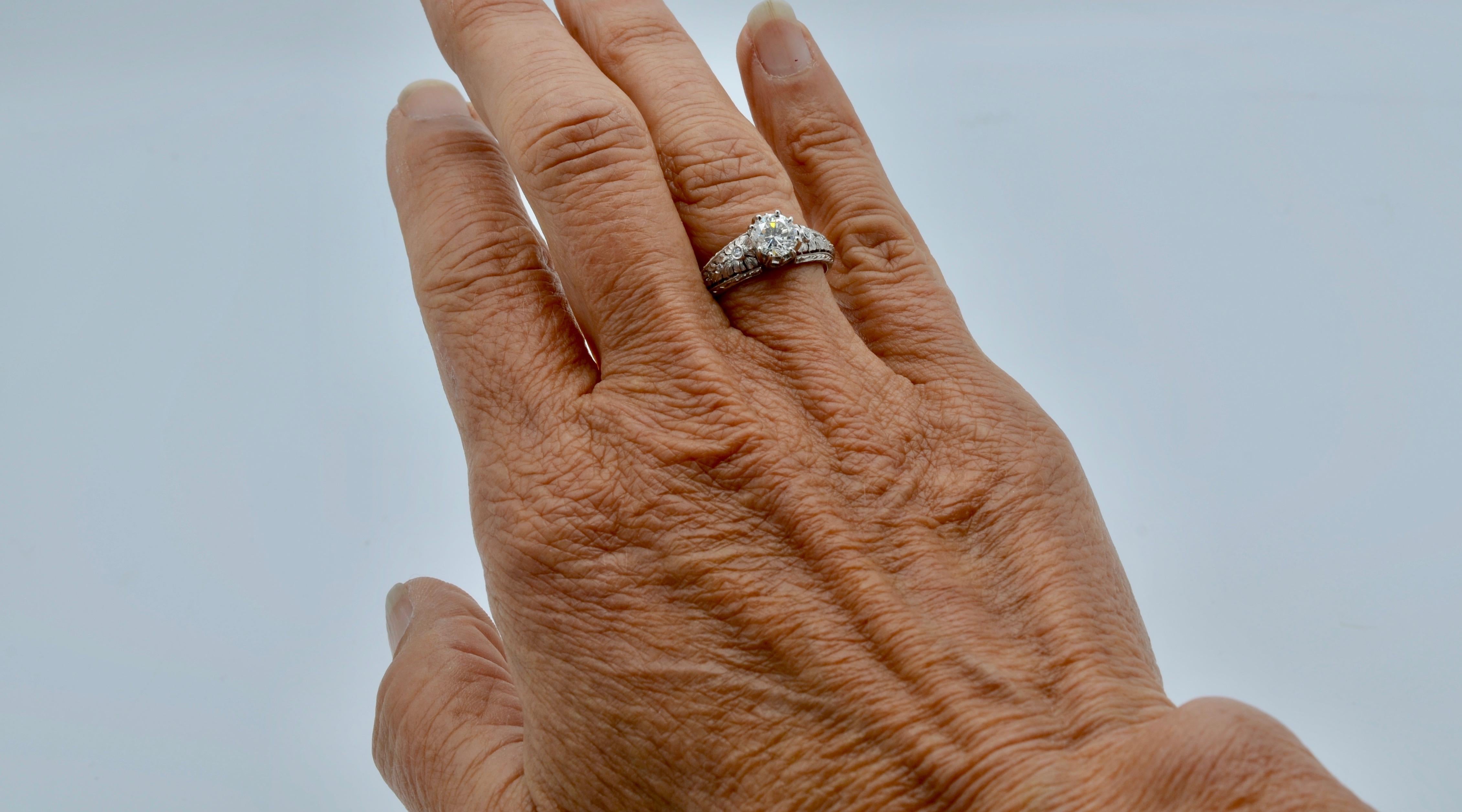 0,95 Karat Diamant und Platin Verlobungsring im Zustand „Neu“ im Angebot in Berkeley, CA