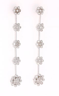 0.95ct Diamond Dangle Earrings in 14K White Gold by Roshe Jewels