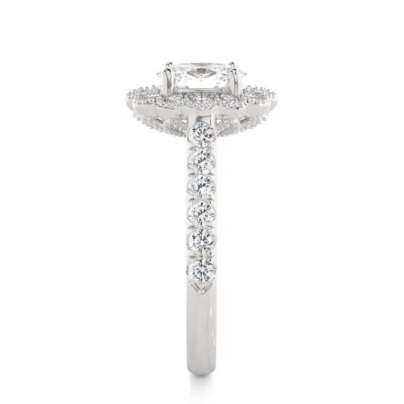 Modern 0.95 Carat Diamond Vow Collection Ring in 14K White Gold For Sale