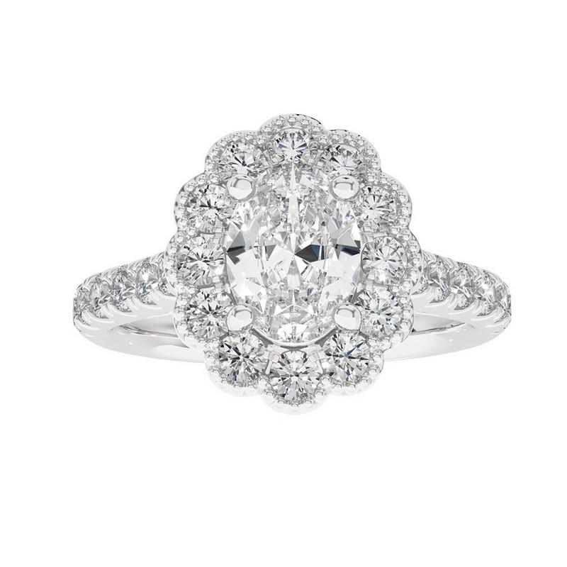 0.95 Carat Diamond Vow Collection Ring in 14K White Gold For Sale