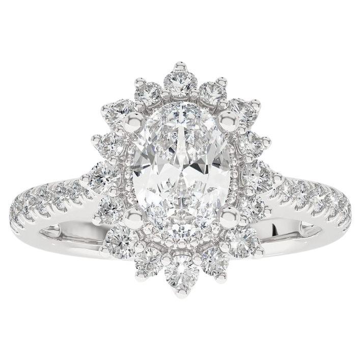 0.95 Carat Diamonds Vow Collection Ring in 14K White Gold For Sale