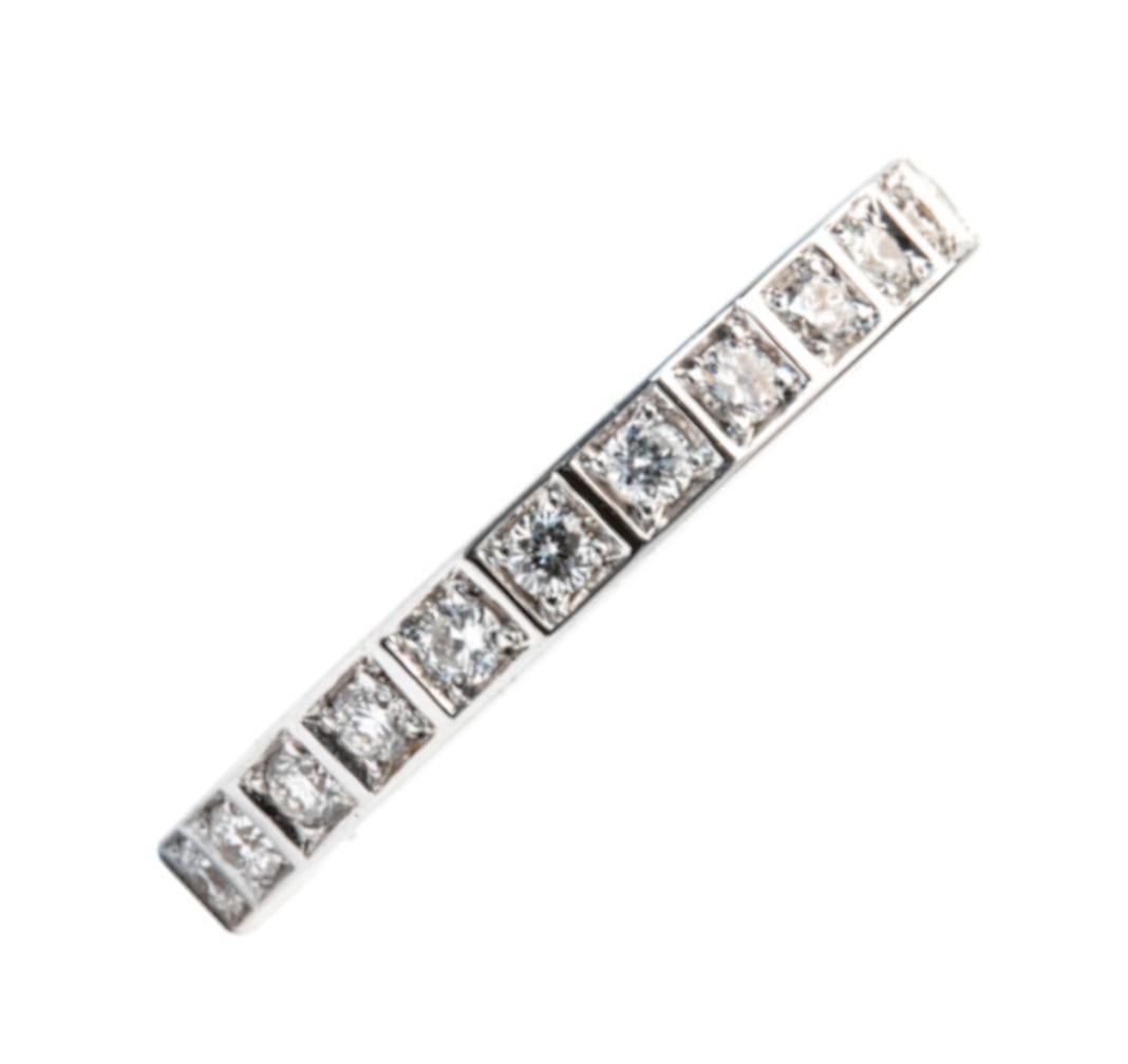 0.95 Carat E-F VS Diamonds 18K White Gold Princess Illusion Eternity Band Ring im Zustand „Neu“ im Angebot in Rome, IT