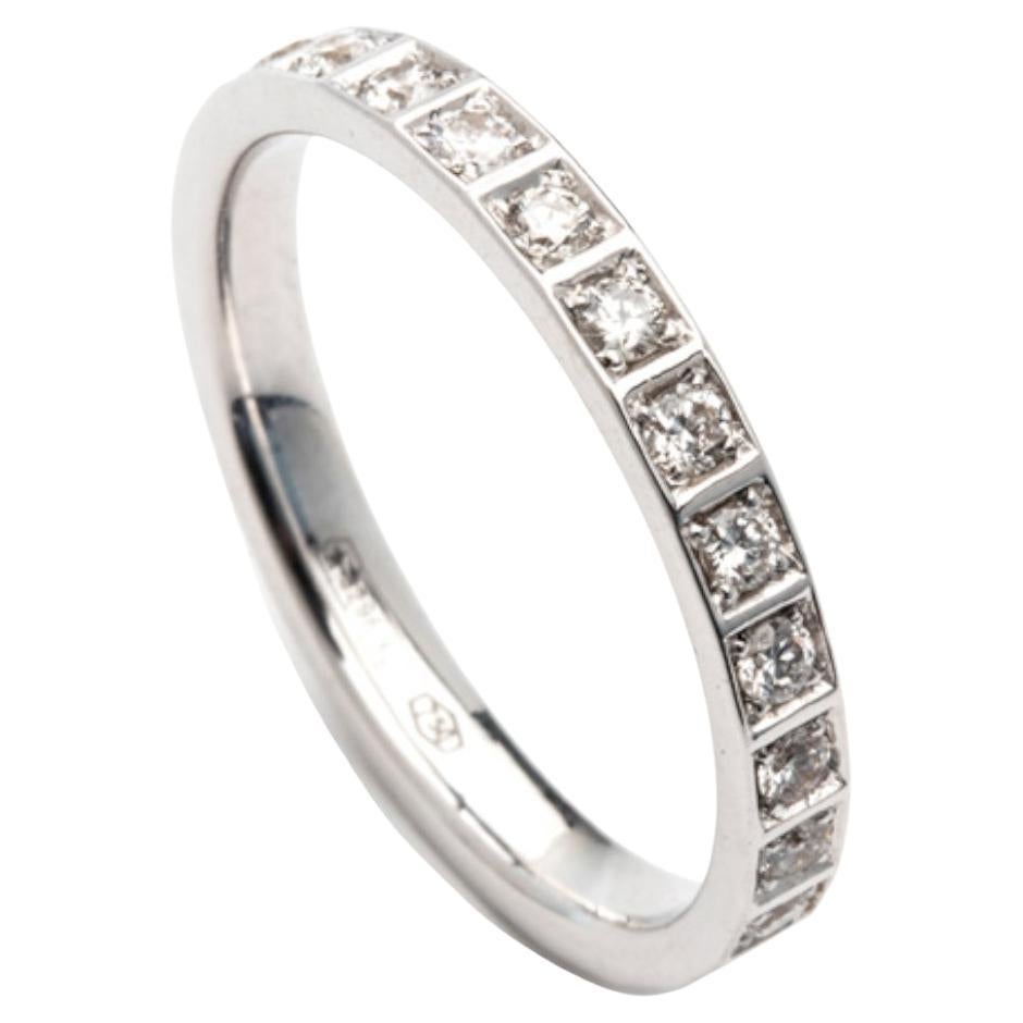 0.95 Carat E-F VS Diamonds 18K White Gold Princess Illusion Eternity Band Ring For Sale