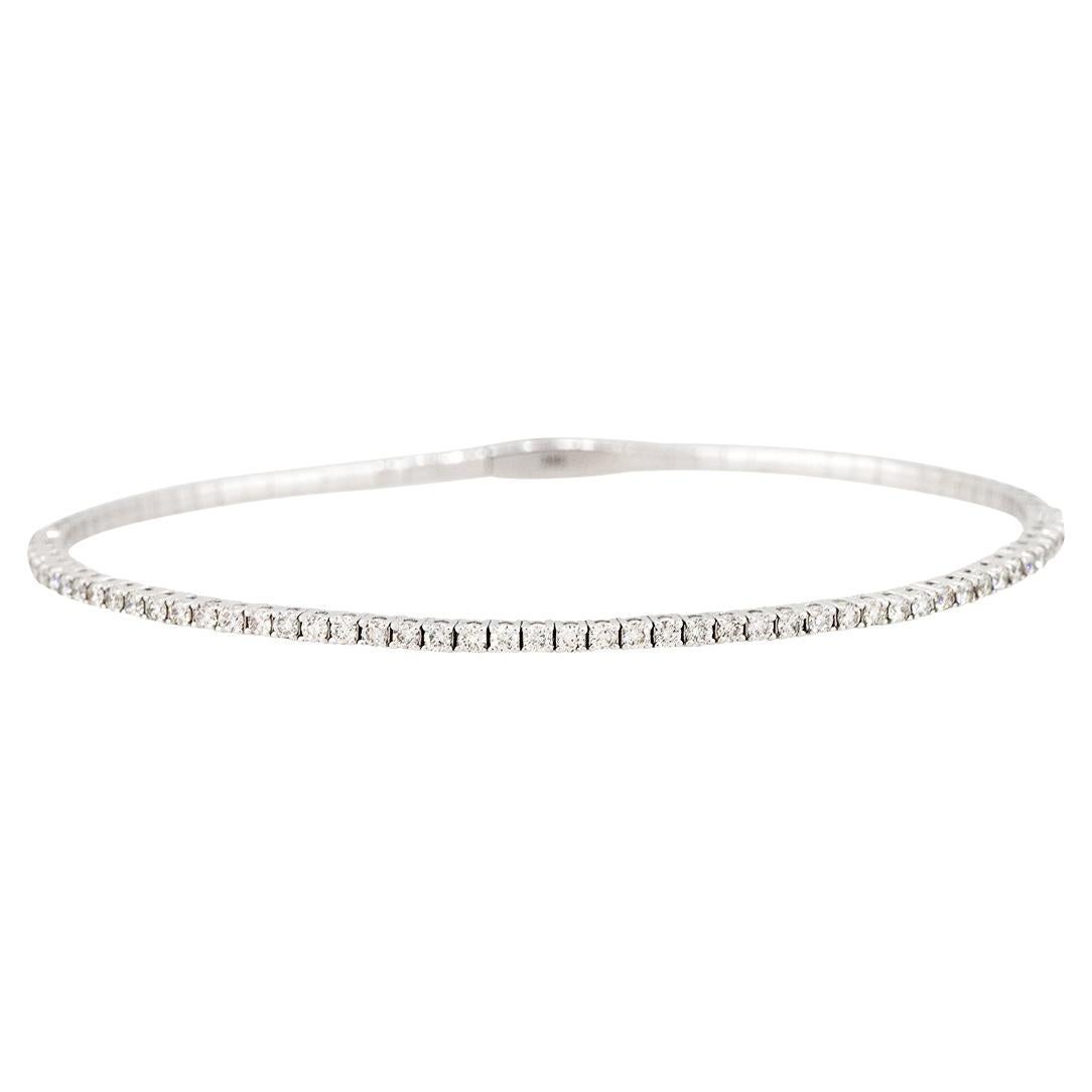 0.95 Carat Flexible Diamond Stackable Bangle Bracelet 14 Karat In Stock