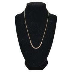 1 Carat Mini Diamond Necklace Chain 14 Karat Yellow Gold 18''