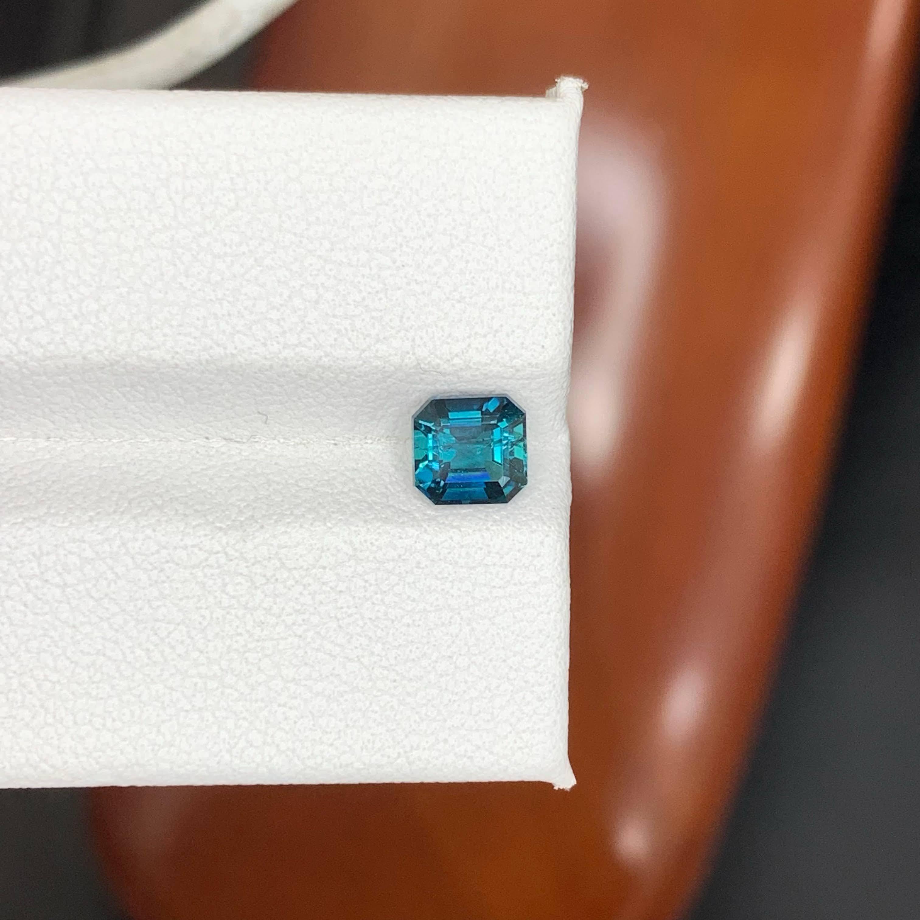 0.95 Carat Natural Loose Lagoon Blue Tourmaline Asscher Cut Afghan Gemstone In New Condition For Sale In Bangkok, TH