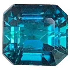 0.95 Carat Natural Loose Lagoon Blue Tourmaline Asscher Cut Afghan Gemstone
