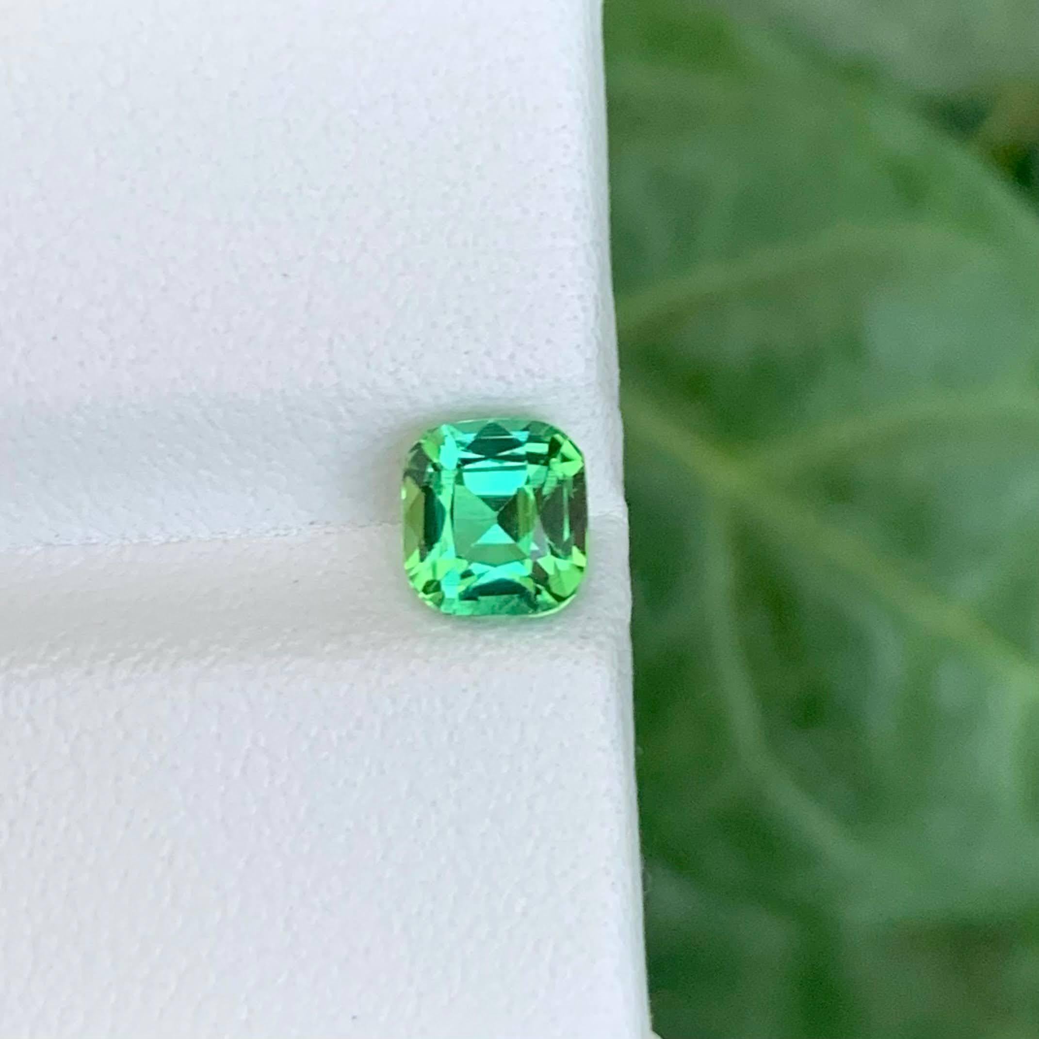 Weight 0.95 carat 
Dimensions 5.1x4.7x3.9 Mm
Treatment None 
Origin Afghan 
Clarity VVS 
Shape Cut Cushion 




Introducing a stunning 0.95 Carat Natural Lagoon Green Tourmaline, delicately Cushion Cut to showcase its vibrant and refreshing