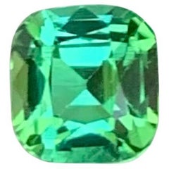 0.95 Carat Natural Loose Lagoon Green Tourmaline Cushion Cut Afghan Gemstone