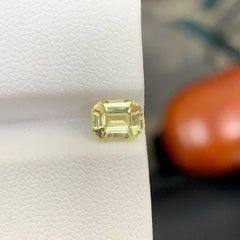 0.95 Carat Natural Loose Yellow Sapphire Stone Emerald Cut Sri Lankan Gemstone