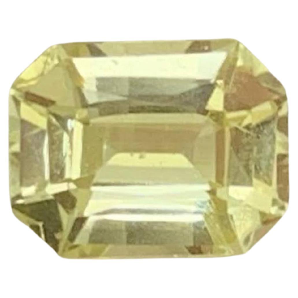 0,95 Karat natürlicher loser gelber Saphir Stein Smaragdschliff Sri Lanka Edelstein