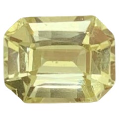 0,95 Karat natürlicher loser gelber Saphir Stein Smaragdschliff Sri Lanka Edelstein