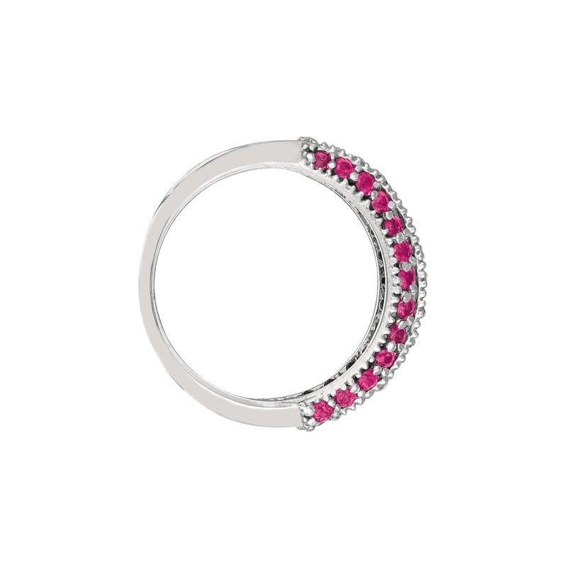 For Sale:  0.95 Carat Natural Pink Sapphire and Diamond Fashion Ring Band 14 Karat Gold 3