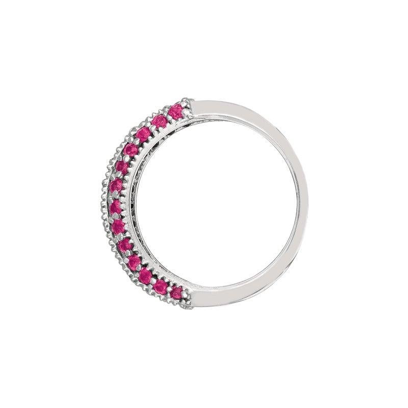 For Sale:  0.95 Carat Natural Pink Sapphire and Diamond Fashion Ring Band 14 Karat Gold 4