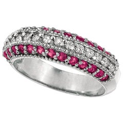 0,95 Karat natürlicher rosa Saphir und Diamant Mode Ring 14 Karat Gold