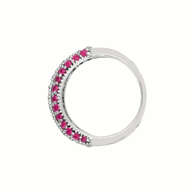 Contemporary 0.95 Carat Natural Pink Sapphire and Diamond Fashion Ring Band 14 Karat Gold For Sale