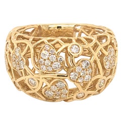 0.95 Carat of Diamonds Multi Heart Shapes Cocktail Ring Made in Italy