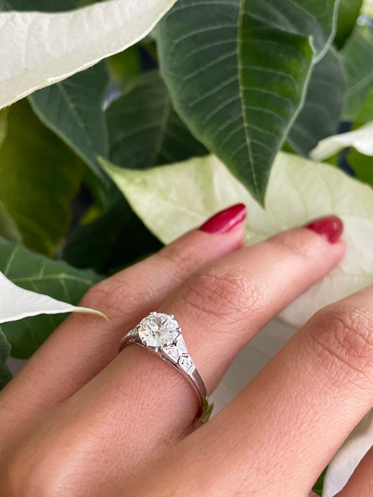 Old Rings From 2000 0.95 Carat Old Cut Diamond Platinum Engagement Ring, circa 2000s For ...