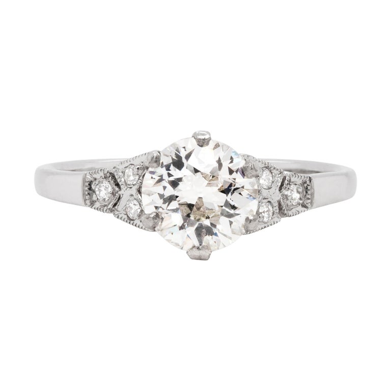 Old Rings From 2000 0.95 Carat Old Cut Diamond Platinum Engagement Ring, circa 2000s For ...