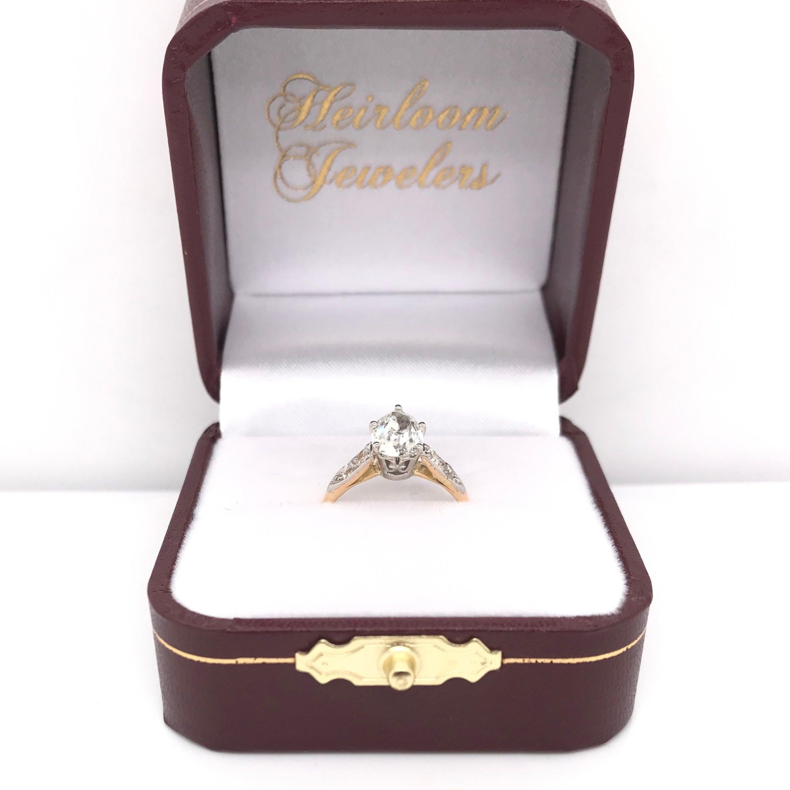 0.95 Carat Pear Cut Diamond Solitaire Style Ring For Sale 2
