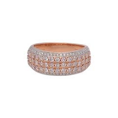 0.95 Carat Pink & White Diamond Band in 14k Two Tone Gold