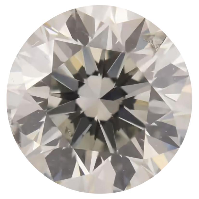 0.95 Carat Round Brilliant GIA Certified K, Faint Brown Vs1 Clarity Diamond For Sale
