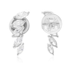 0,95 Karat SI Reinheit HI Farbe Diamant-Ohrringe 18 Karat Weißgold feiner Schmuck