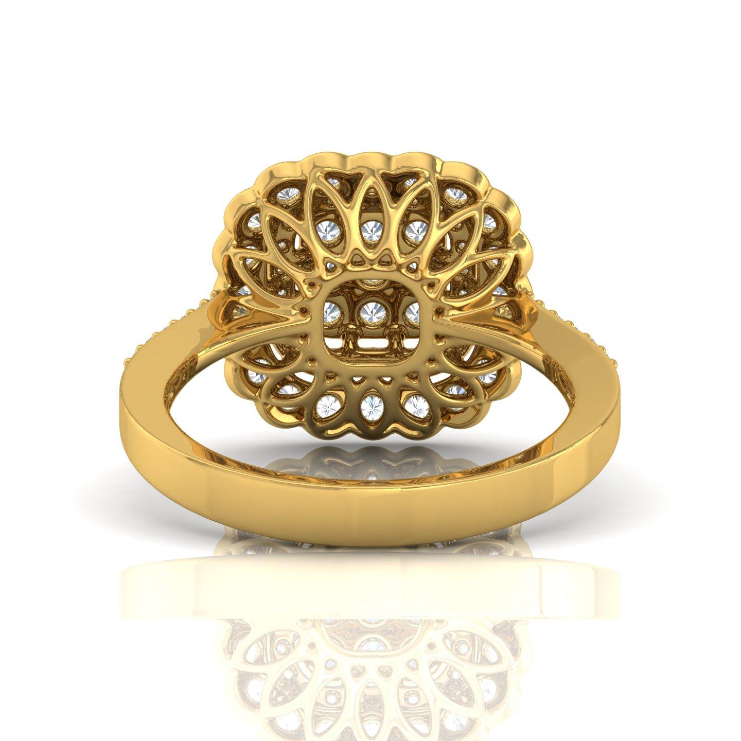 For Sale:  0.95 Carat SI Clarity HI Color Diamond Ring 18 Karat Yellow Gold Fine Jewelry 5