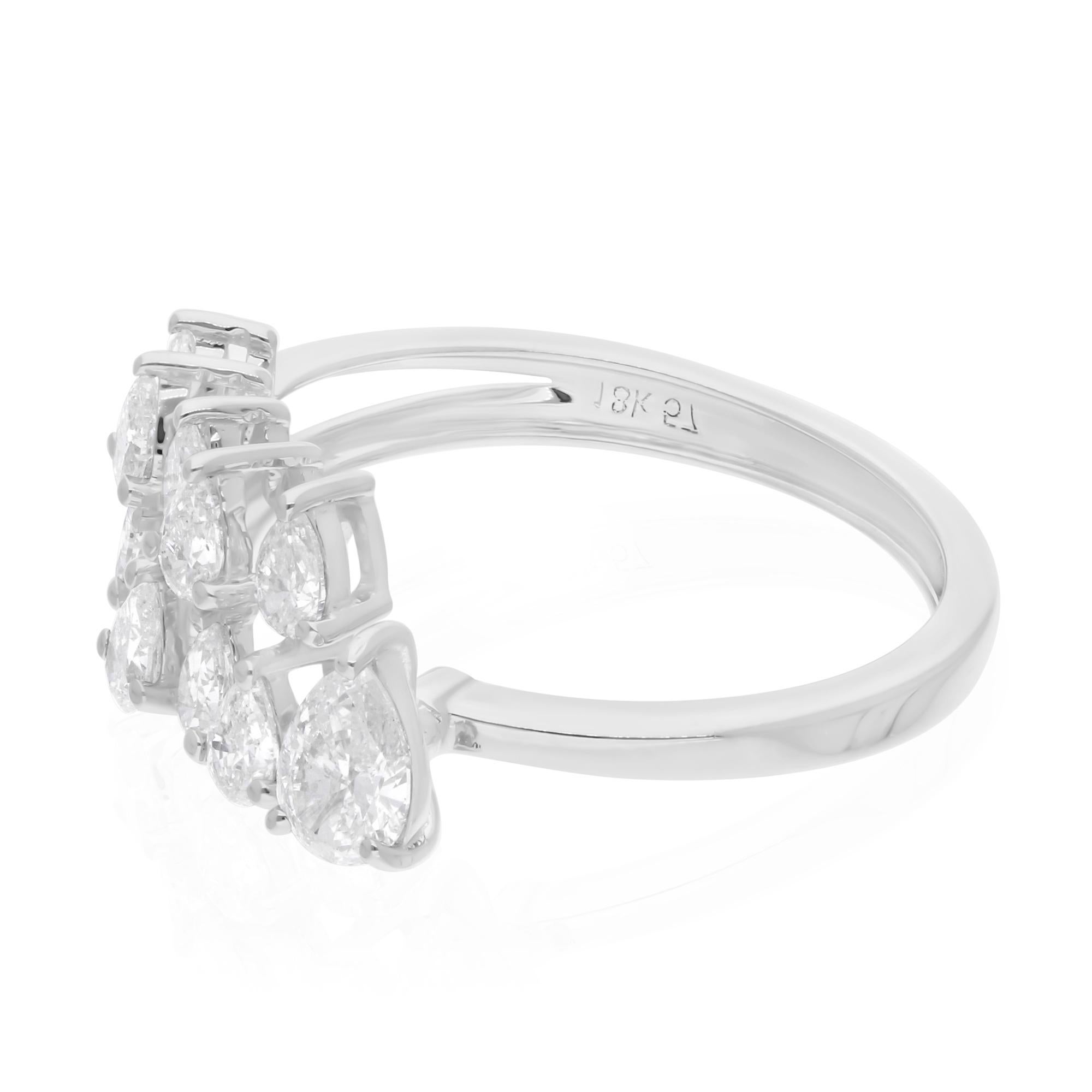 0,95 Carati SI Chiarezza HI Colore Anello di diamanti a pera Gioielli in oro bianco 18 carati In condizioni Nuovo in vendita a Diera, Dubai