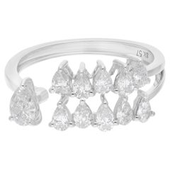 0,95 Karat SI Reinheit HI Farbe birnenförmiger Diamantring aus 18 Karat Weißgold Schmuck