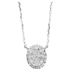 0.95 Carat Stunning 14 Karat Solid White Gold Diamond Chain Necklace