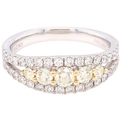 0.95 Carat Yellow & White Diamond in 14k Two Tone Gold