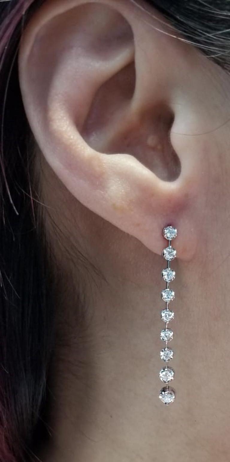 0.95 Carats Diamond Dangle Drop Earring  In New Condition For Sale In Hong Kong, HK
