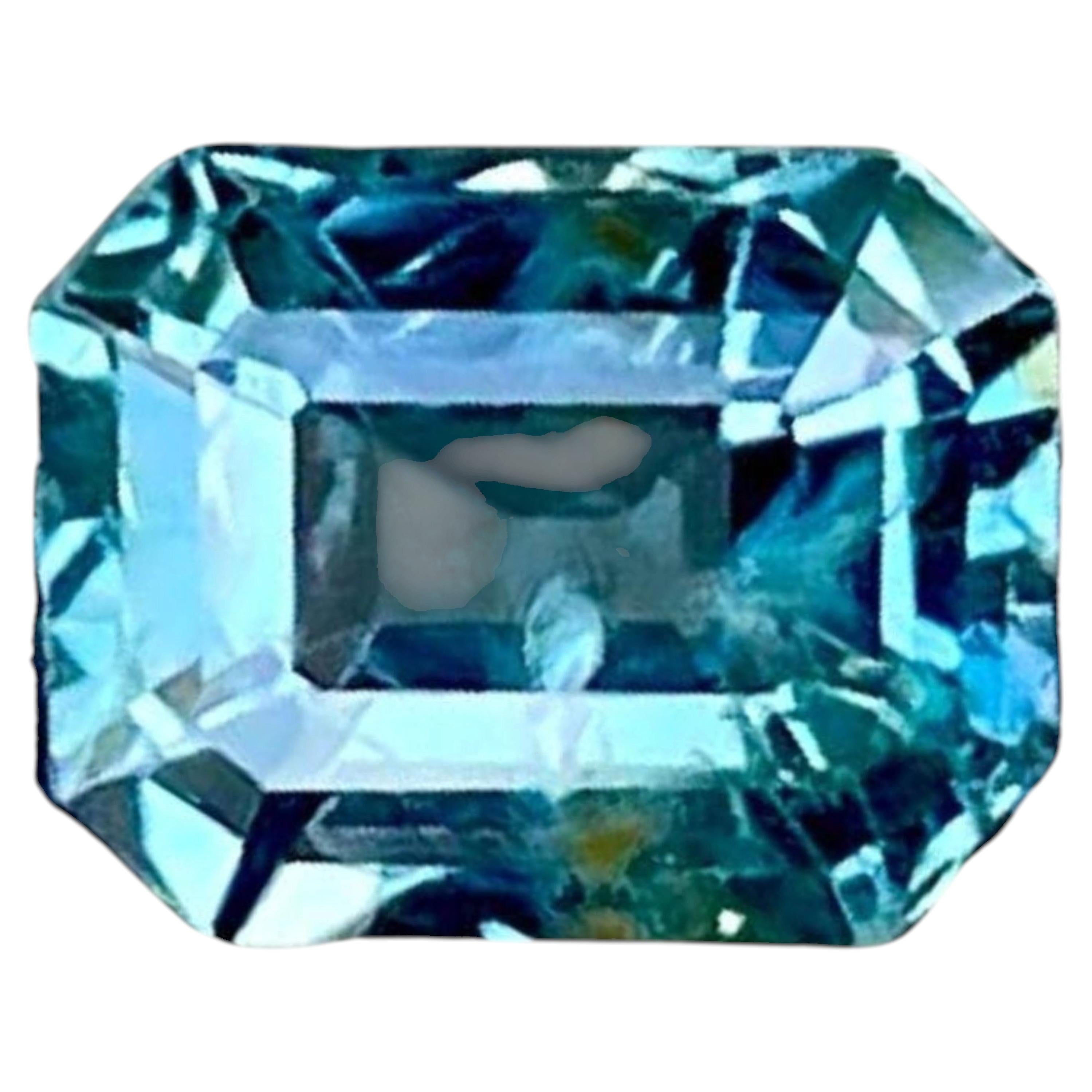 0.95 carats Grayish Blue Spinel Stone Emerald Cut Natural Burmese Gemstone
