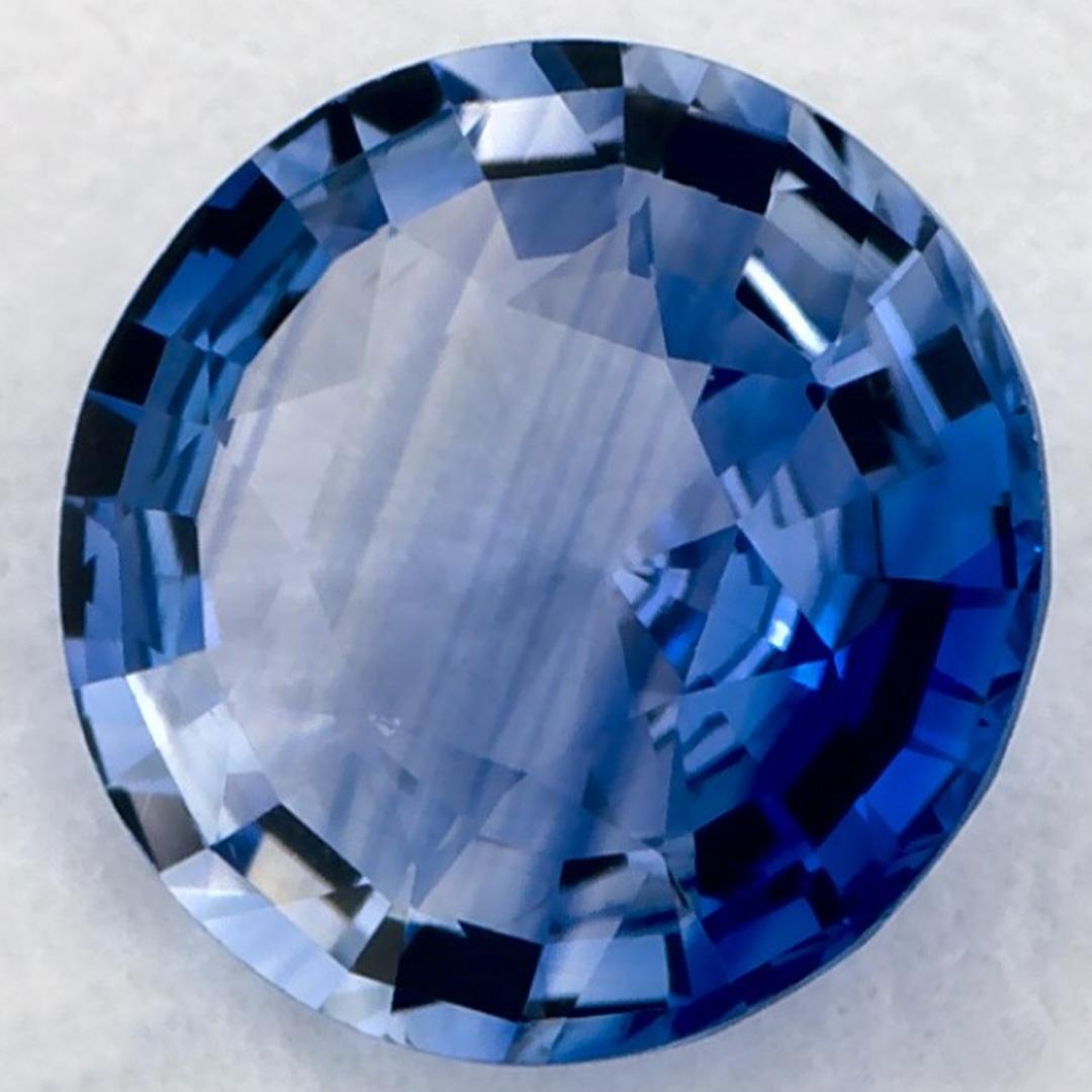 Round Cut 0.95 Ct Blue Sapphire Round Loose Gemstone For Sale